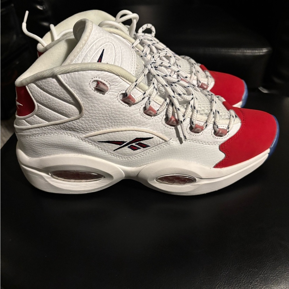 Reebok White and Red Basketball Sneakers